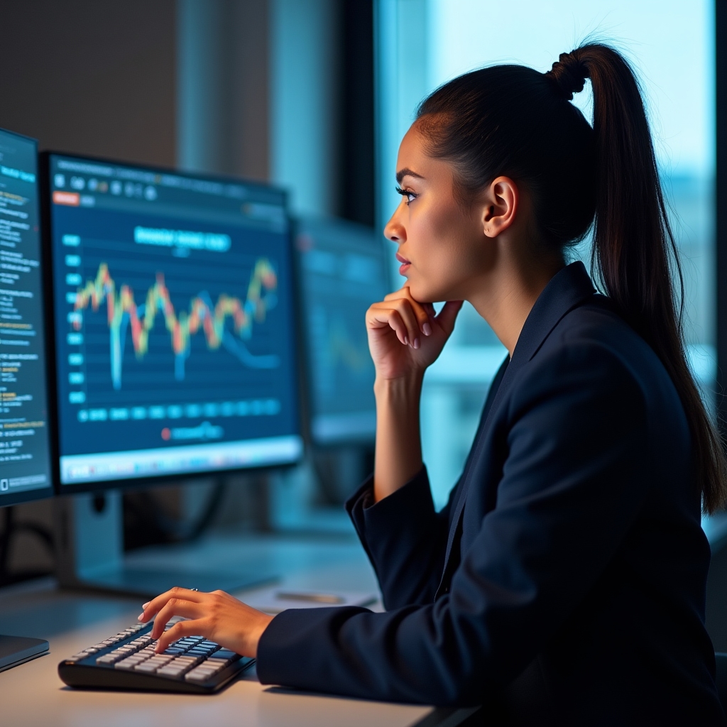 Person analyzing salary and inflation data on a computer screen, comparing different time periods